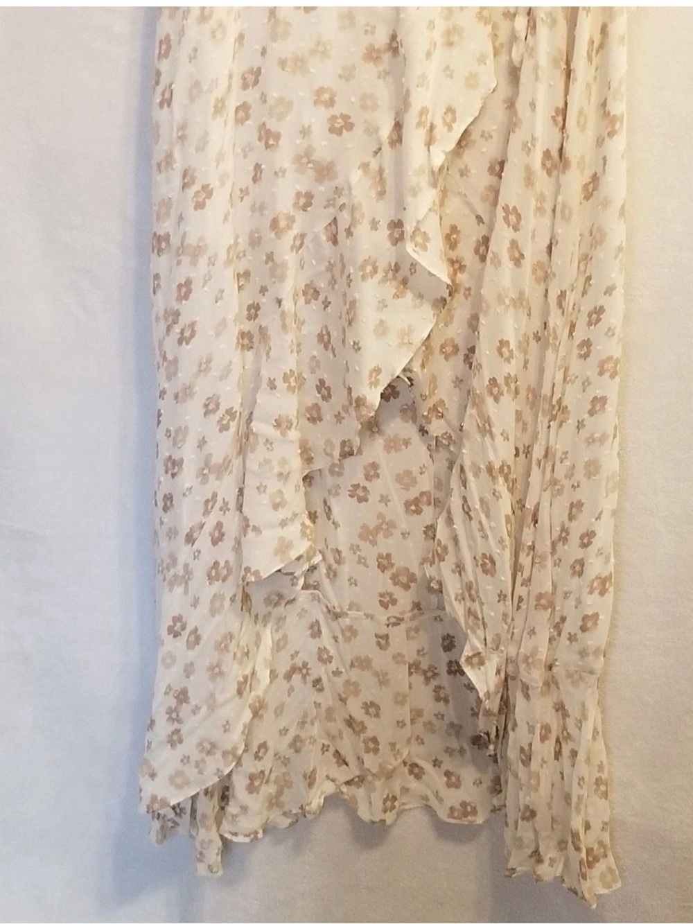 Altar'd State Dress Maxi Wrap Cream -Beige Floral High Low Size Large - Picture 2 of 8